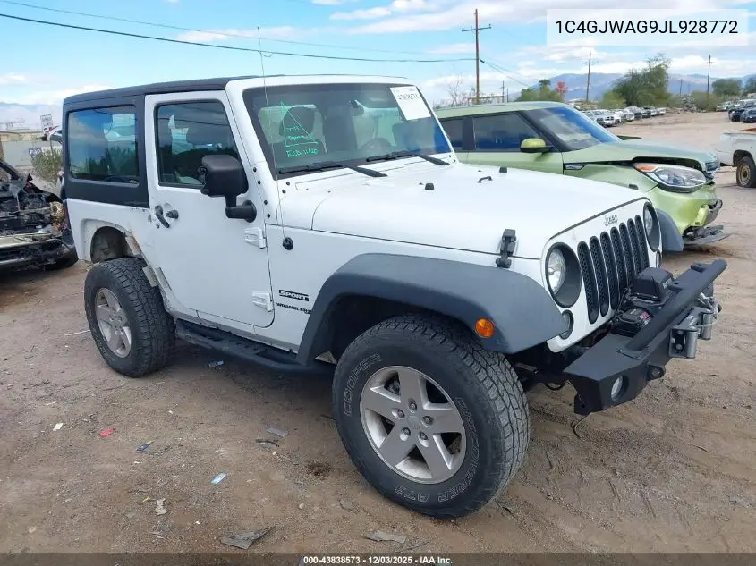 1C4GJWAG9JL928772 2018 Jeep Wrangler Jk Sport S 4X4