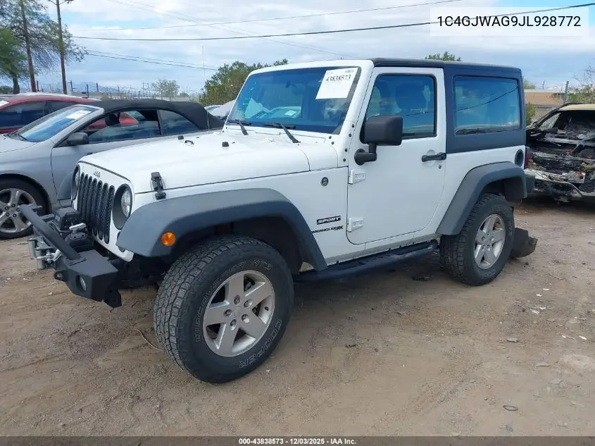 1C4GJWAG9JL928772 2018 Jeep Wrangler Jk Sport S 4X4