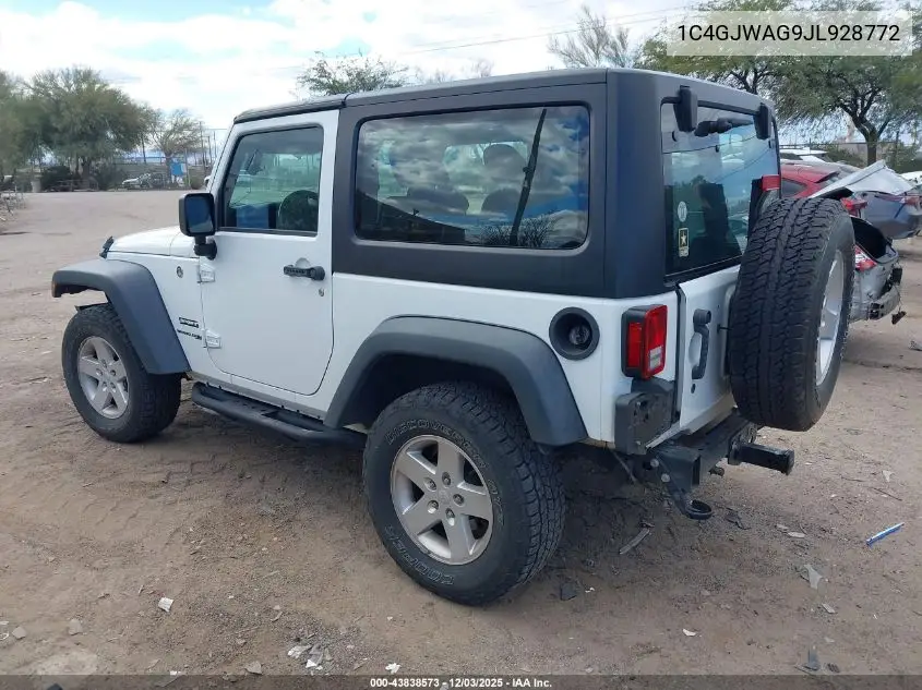 1C4GJWAG9JL928772 2018 Jeep Wrangler Jk Sport S 4X4