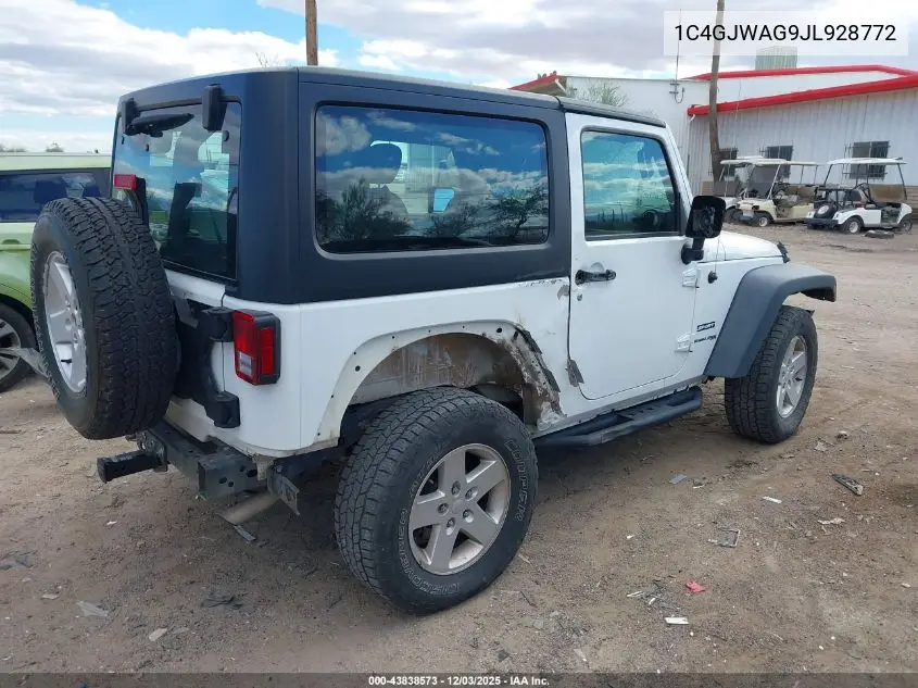 1C4GJWAG9JL928772 2018 Jeep Wrangler Jk Sport S 4X4