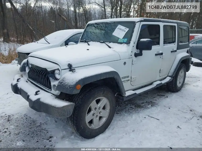 1C4BJWDG7JL882798 2018 Jeep Wrangler Jk Unlimited Sport S 4X4