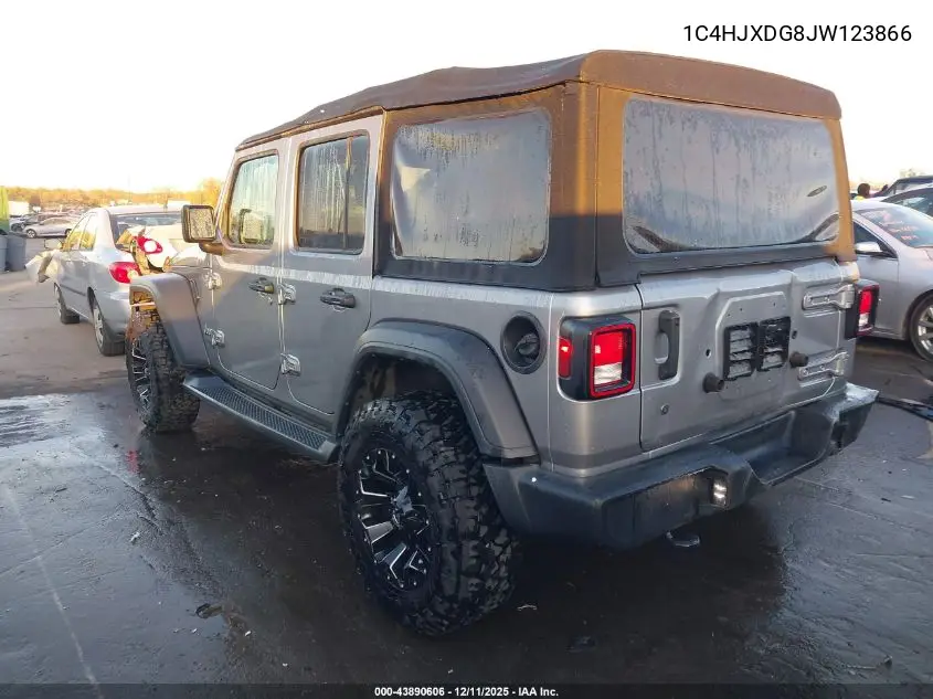 1C4HJXDG8JW123866 2018 Jeep Wrangler Unlimited Sport S 4X4