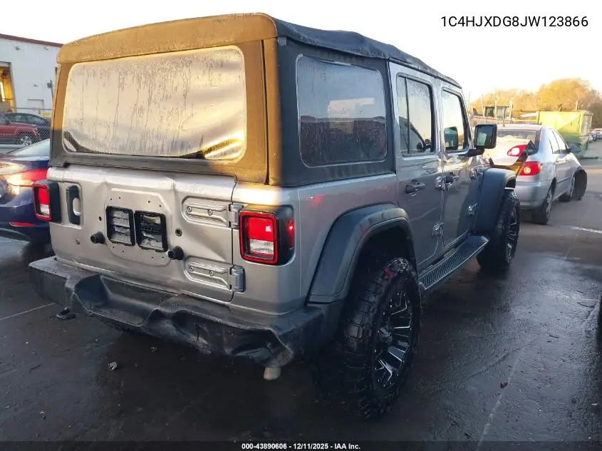 1C4HJXDG8JW123866 2018 Jeep Wrangler Unlimited Sport S 4X4