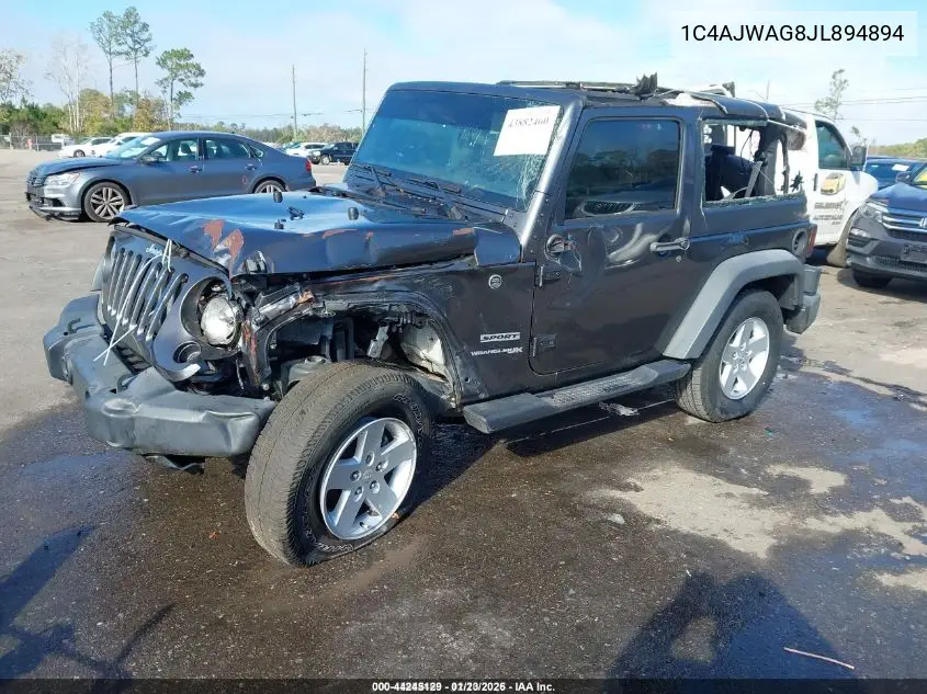 1C4AJWAG8JL894894 2018 Jeep Wrangler Jk Sport S 4X4