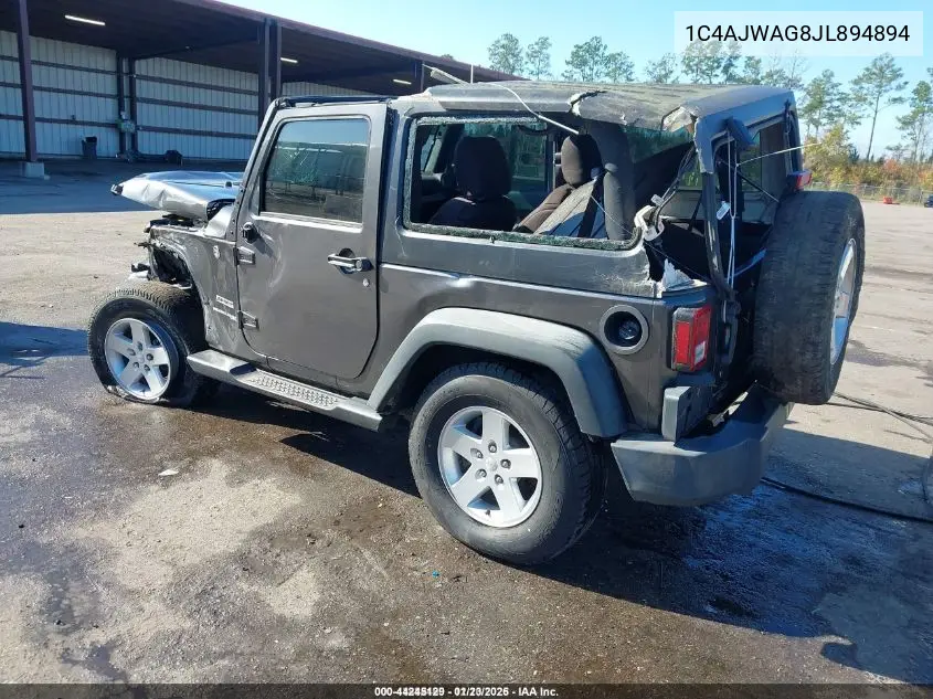 1C4AJWAG8JL894894 2018 Jeep Wrangler Jk Sport S 4X4