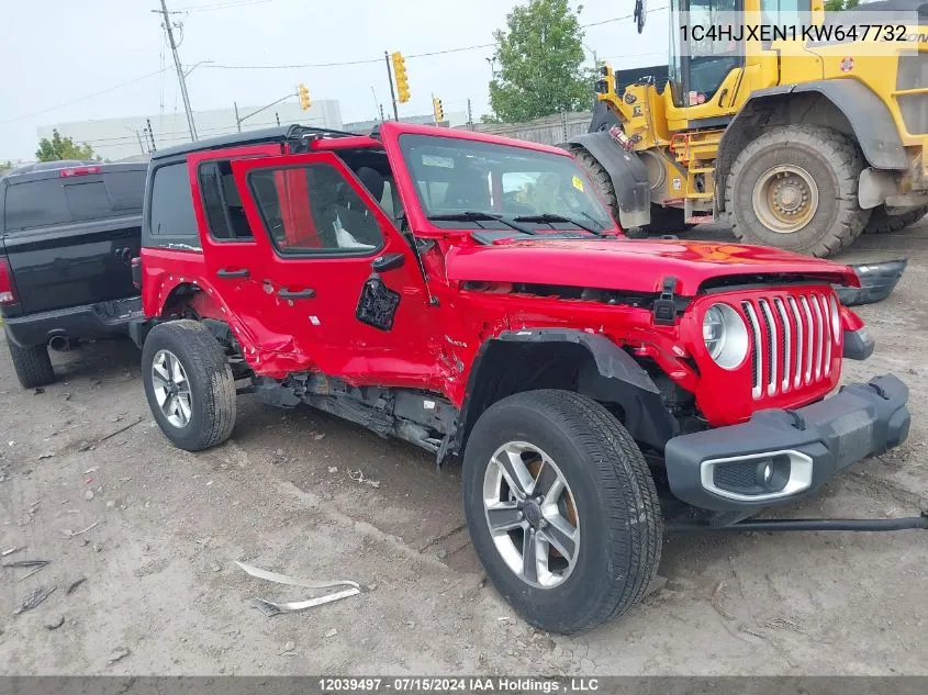 2019 Jeep Wrangler Unlimited Sahara VIN: 1C4HJXEN1KW647732 Lot: 12039497