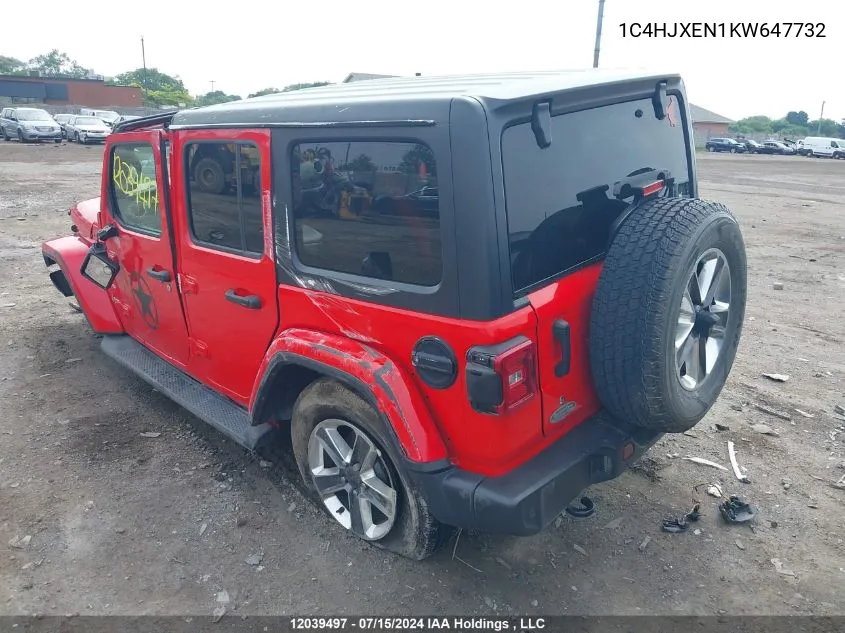 1C4HJXEN1KW647732 2019 Jeep Wrangler Unlimited Sahara