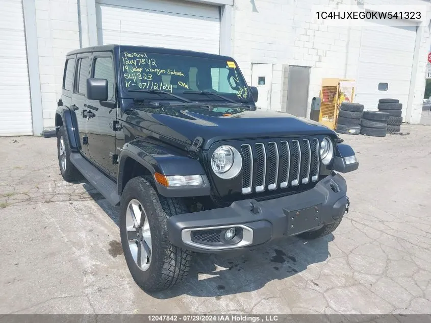 2019 Jeep Wrangler Unlimited Sahara VIN: 1C4HJXEG0KW541323 Lot: 12047842