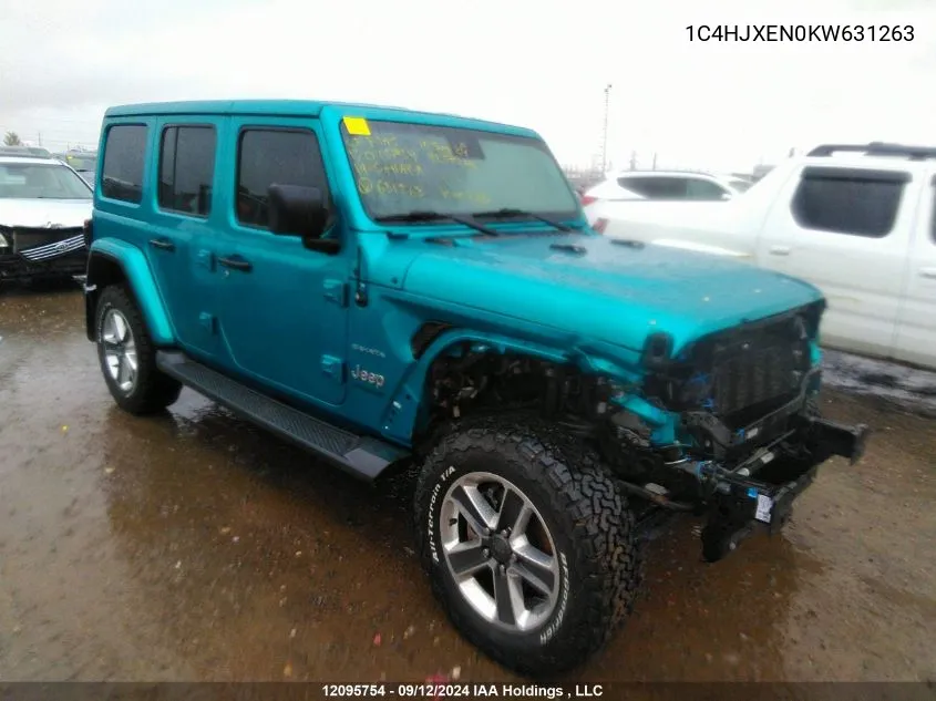 2019 Jeep Wrangler Unlimited Sahara VIN: 1C4HJXEN0KW631263 Lot: 12095754