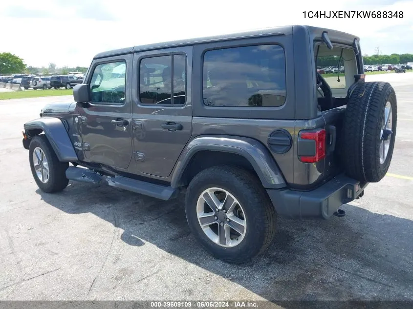 2019 Jeep Wrangler Unlimited Sahara 4X4 VIN: 1C4HJXEN7KW688348 Lot: 39609109