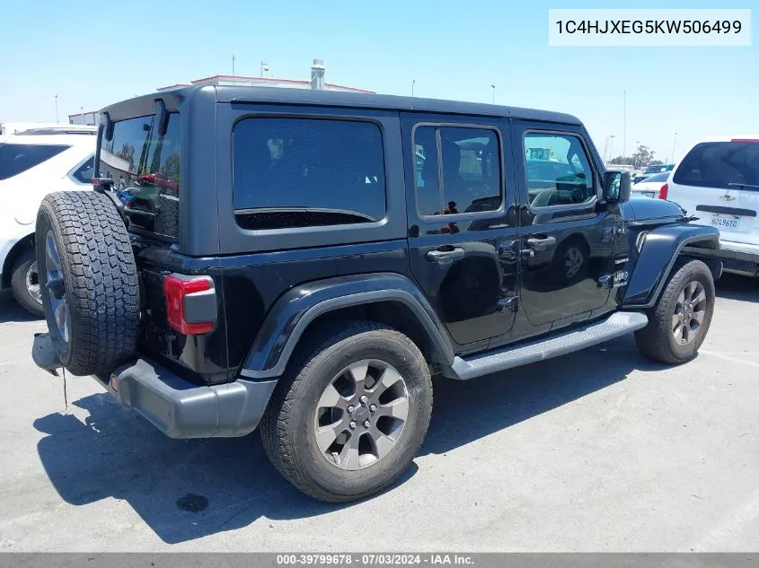 2019 Jeep Wrangler Unlimited Sahara 4X4 VIN: 1C4HJXEG5KW506499 Lot: 39799678