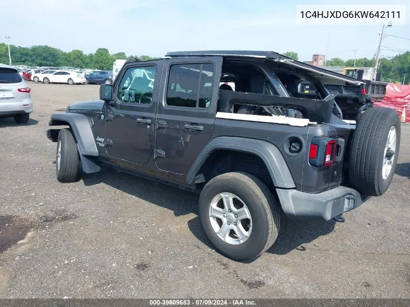 2019 Jeep Wrangler Unlimited Sport VIN: 1C4HJXDG6KW642111 Lot: 39809683