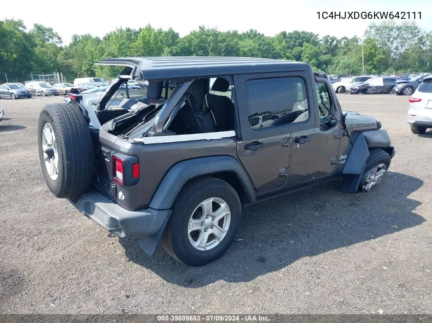 2019 Jeep Wrangler Unlimited Sport VIN: 1C4HJXDG6KW642111 Lot: 39809683