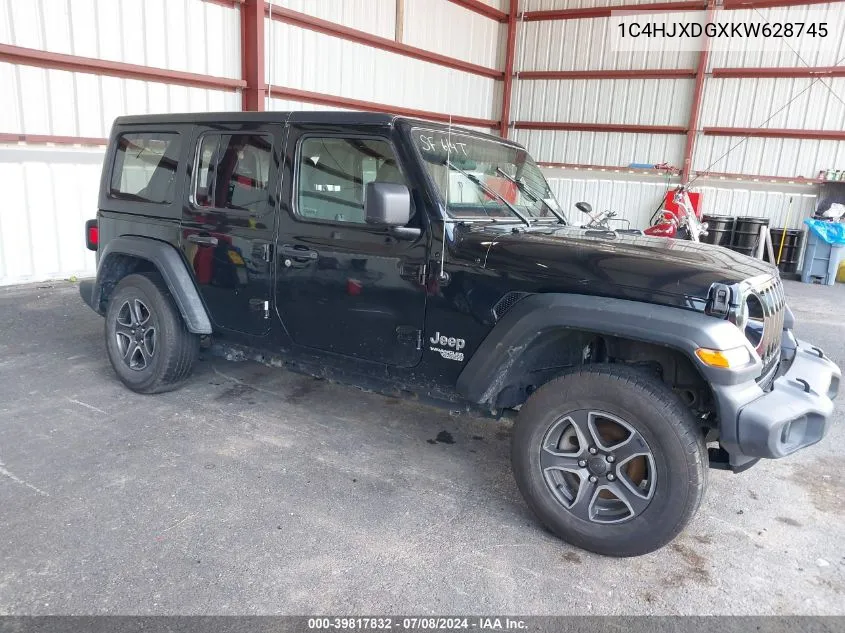 1C4HJXDGXKW628745 2019 Jeep Wrangler Unlimited Sport S 4X4