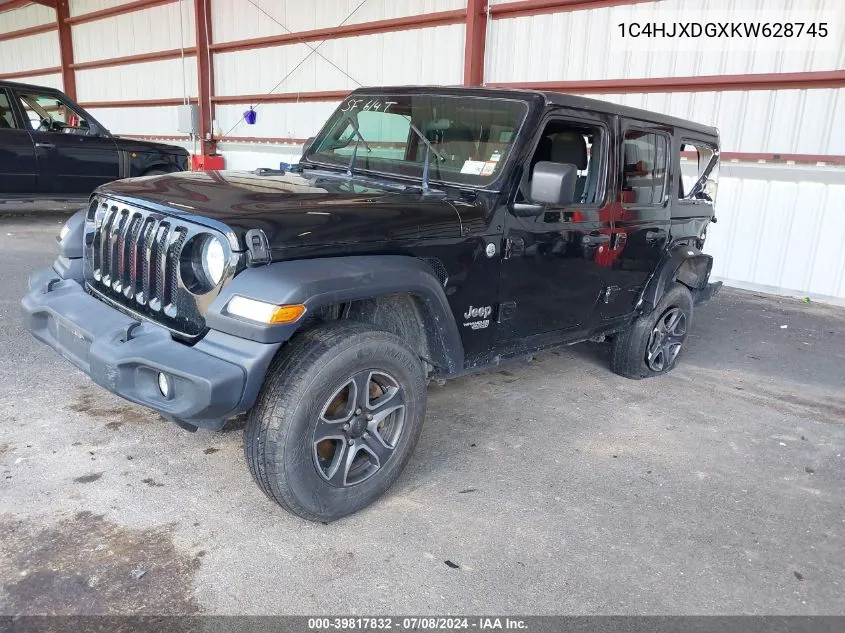 1C4HJXDGXKW628745 2019 Jeep Wrangler Unlimited Sport S 4X4