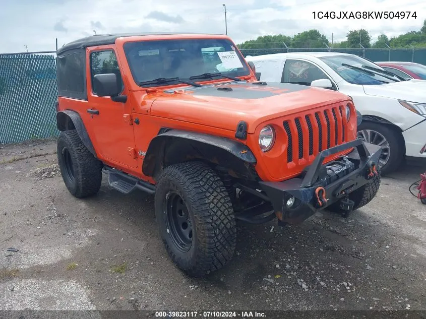 1C4GJXAG8KW504974 2019 Jeep Wrangler Sport