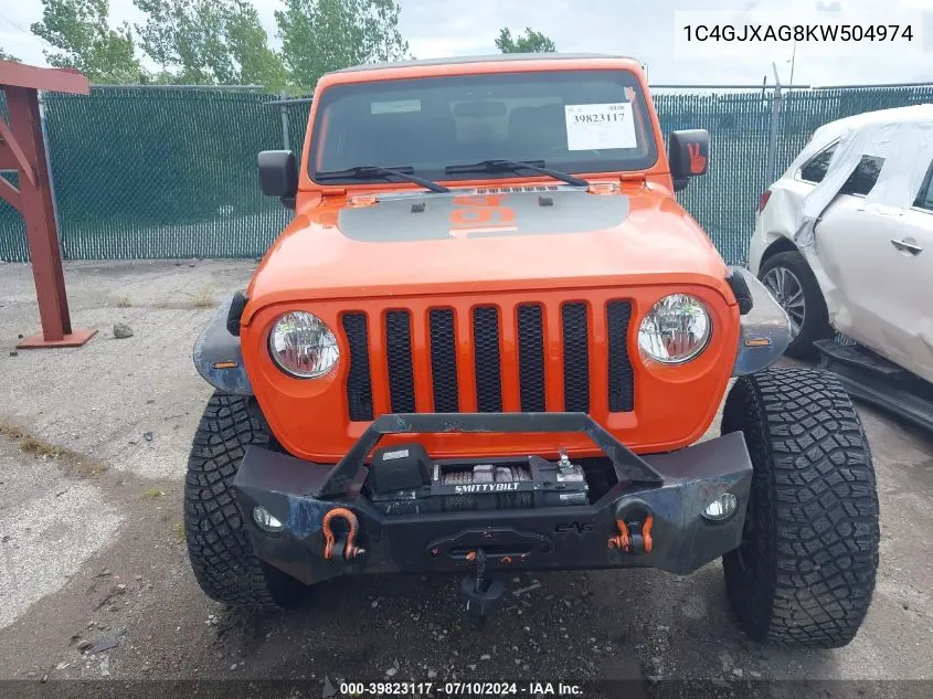 2019 Jeep Wrangler Sport VIN: 1C4GJXAG8KW504974 Lot: 39823117