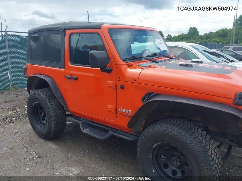 2019 Jeep Wrangler Sport VIN: 1C4GJXAG8KW504974 Lot: 39823117