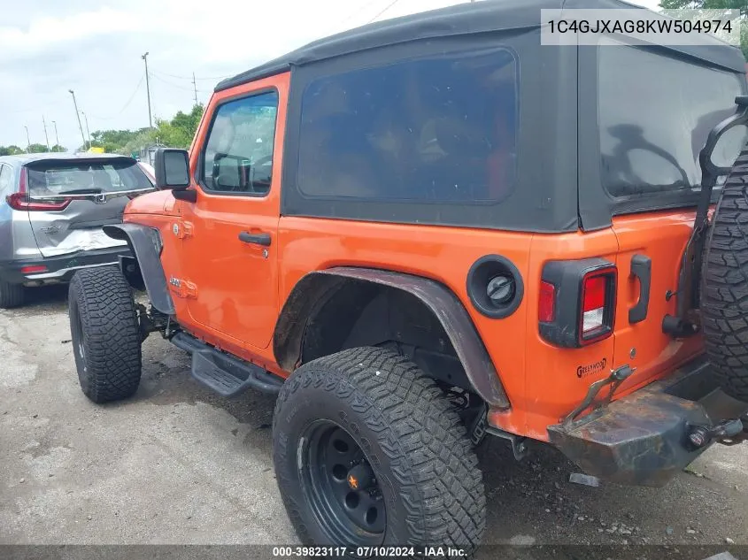 2019 Jeep Wrangler Sport VIN: 1C4GJXAG8KW504974 Lot: 39823117