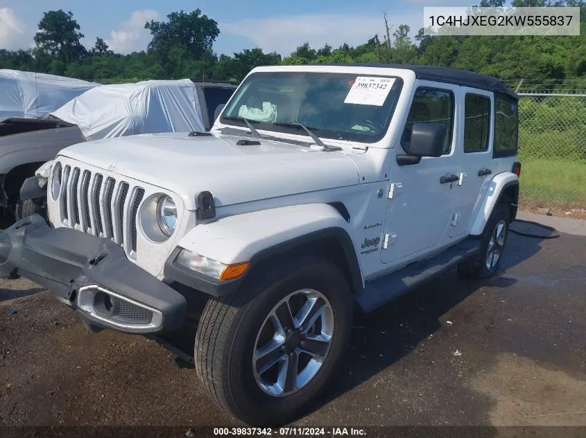 2019 Jeep Wrangler Unlimited Sahara 4X4 VIN: 1C4HJXEG2KW555837 Lot: 39837342