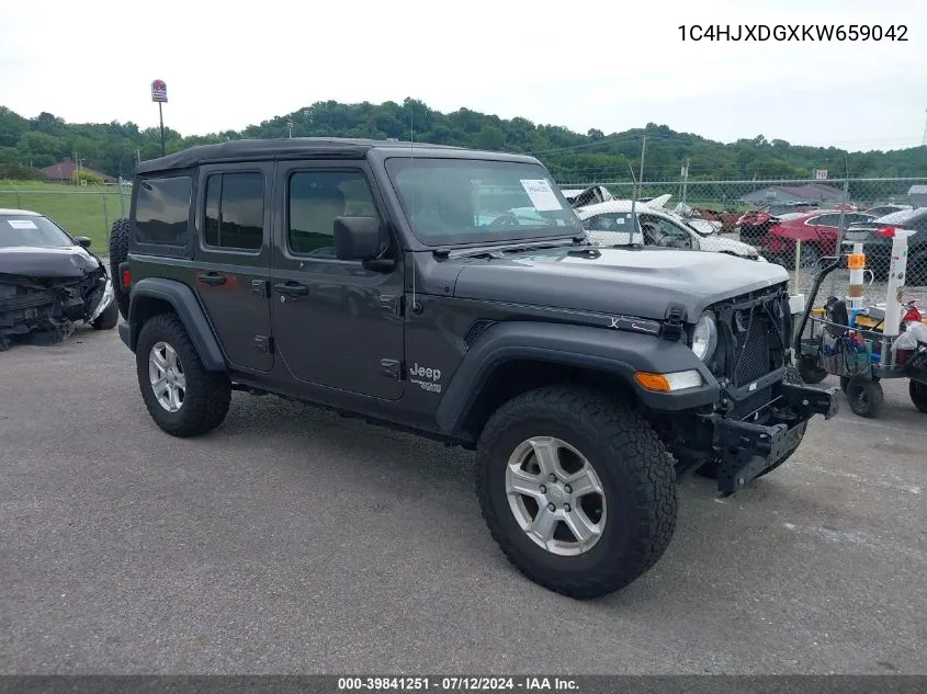 1C4HJXDGXKW659042 2019 Jeep Wrangler Unlimited Sport S 4X4