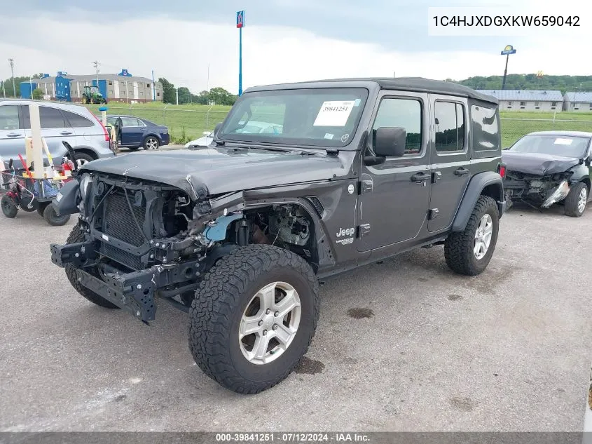 1C4HJXDGXKW659042 2019 Jeep Wrangler Unlimited Sport S 4X4