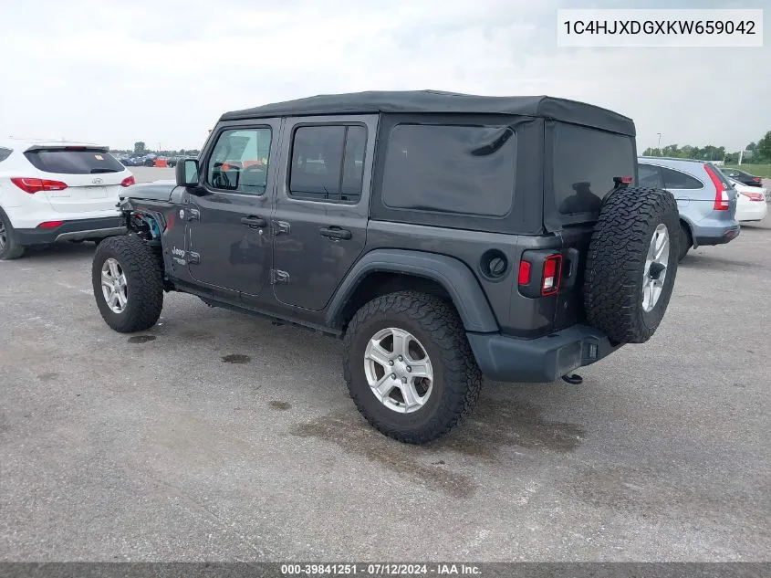 2019 Jeep Wrangler Unlimited Sport S 4X4 VIN: 1C4HJXDGXKW659042 Lot: 39841251