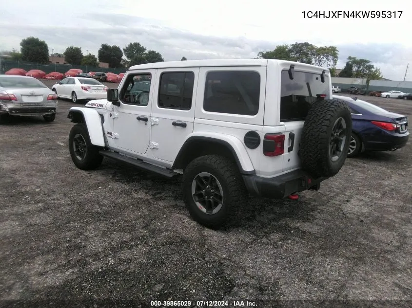 1C4HJXFN4KW595317 2019 Jeep Wrangler Unlimited Rubicon 4X4