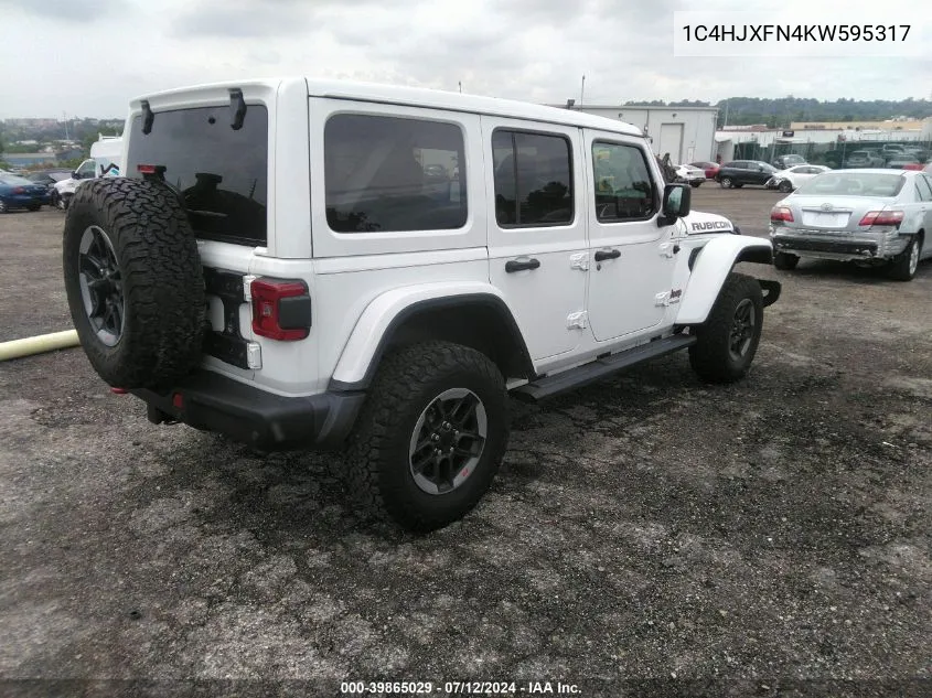 1C4HJXFN4KW595317 2019 Jeep Wrangler Unlimited Rubicon 4X4