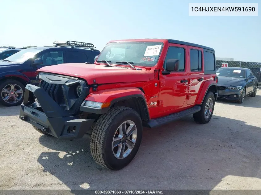 1C4HJXEN4KW591690 2019 Jeep Wrangler Unlimited Sahara 4X4