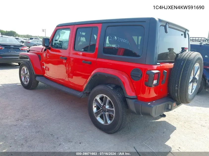 1C4HJXEN4KW591690 2019 Jeep Wrangler Unlimited Sahara 4X4