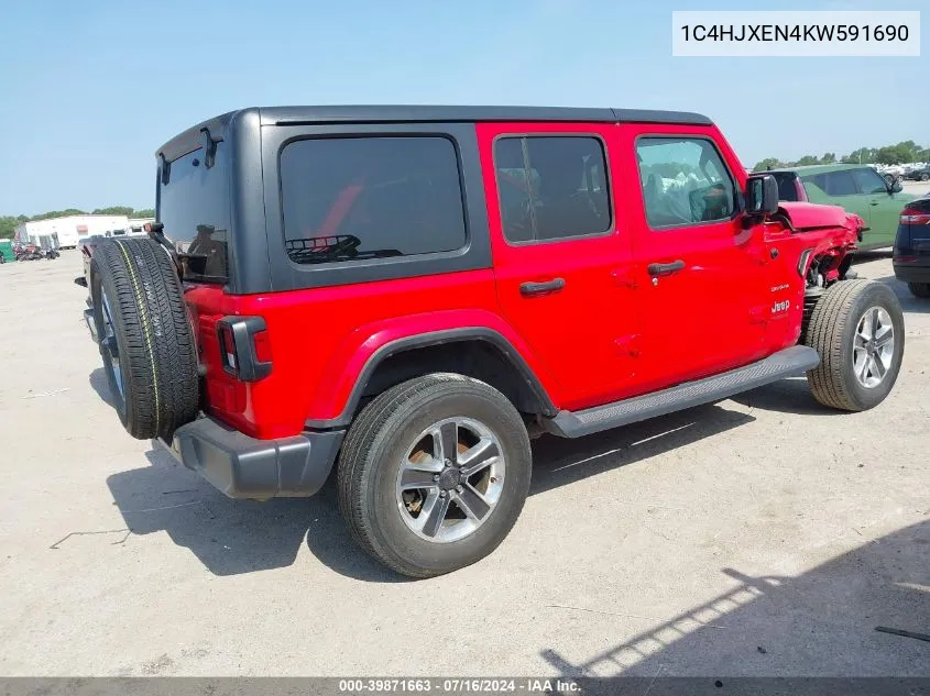 1C4HJXEN4KW591690 2019 Jeep Wrangler Unlimited Sahara 4X4