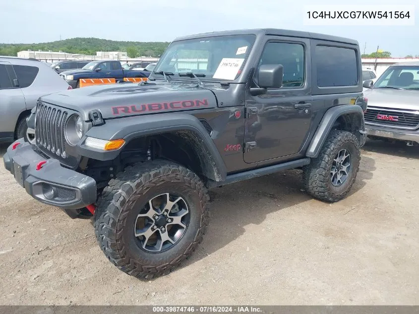 2019 Jeep Wrangler Rubicon 4X4 VIN: 1C4HJXCG7KW541564 Lot: 39874746