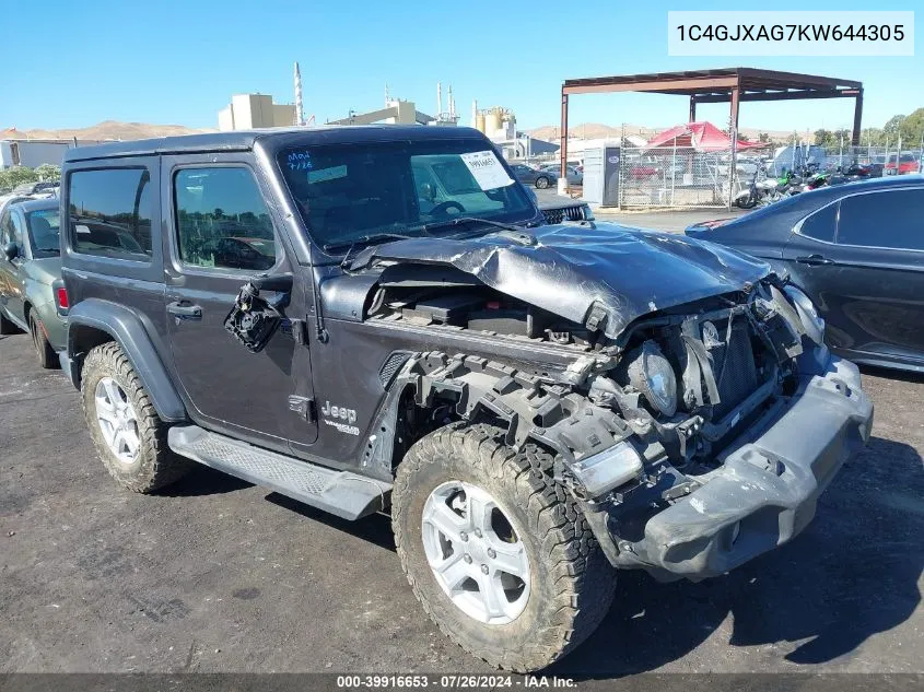 1C4GJXAG7KW644305 2019 Jeep Wrangler Sport S 4X4