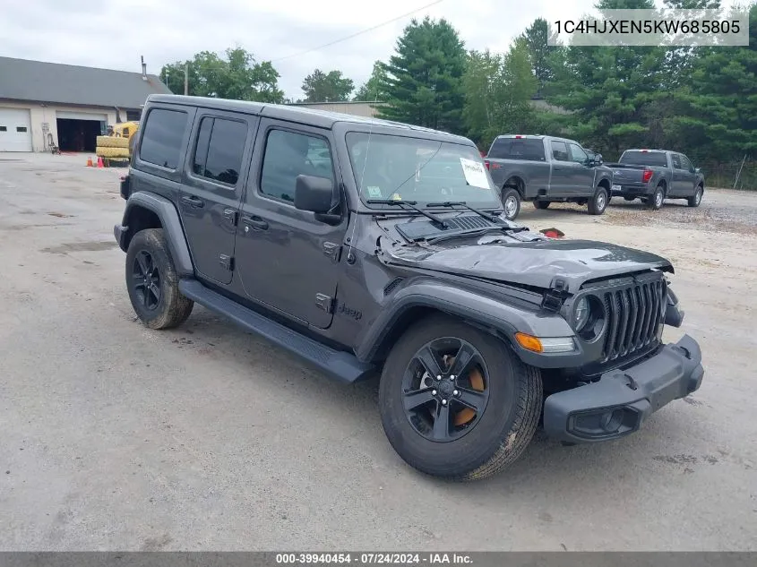 2019 Jeep Wrangler Unlimited Sahara Altitude 4X4 VIN: 1C4HJXEN5KW685805 Lot: 39940454