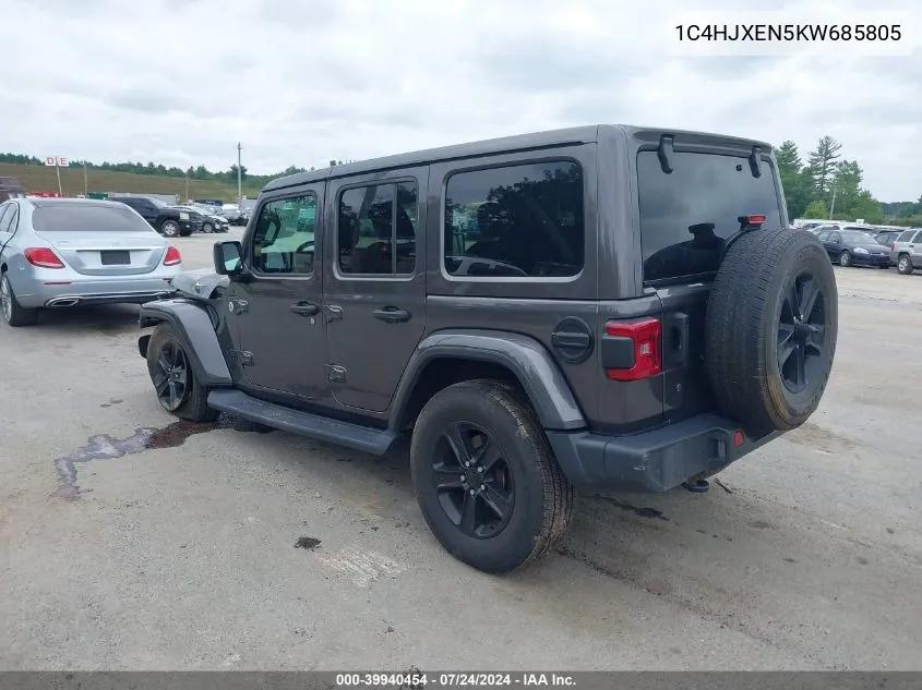 2019 Jeep Wrangler Unlimited Sahara Altitude 4X4 VIN: 1C4HJXEN5KW685805 Lot: 39940454