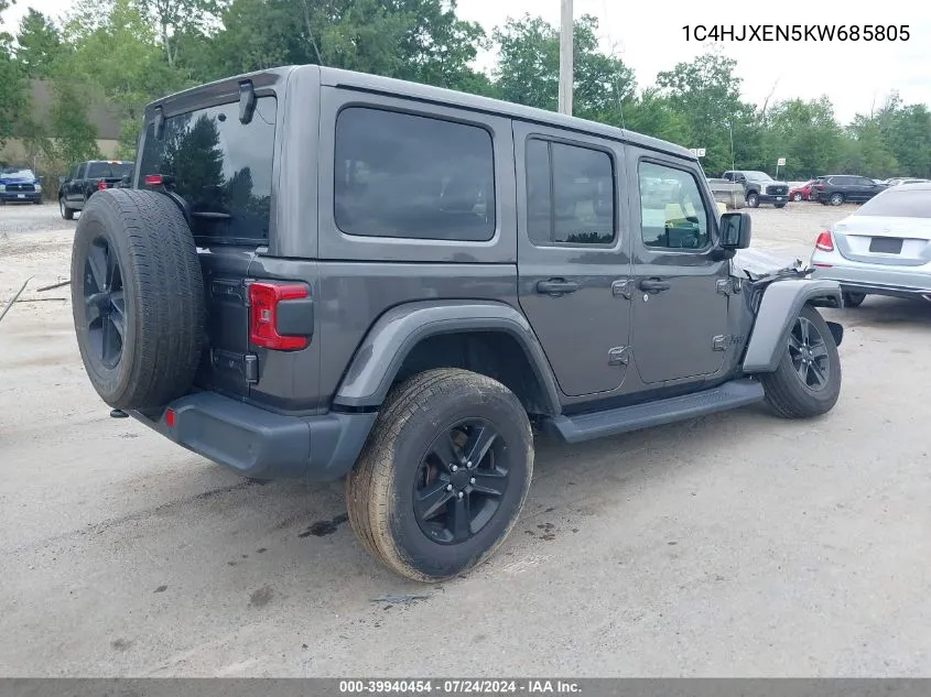 1C4HJXEN5KW685805 2019 Jeep Wrangler Unlimited Sahara Altitude 4X4