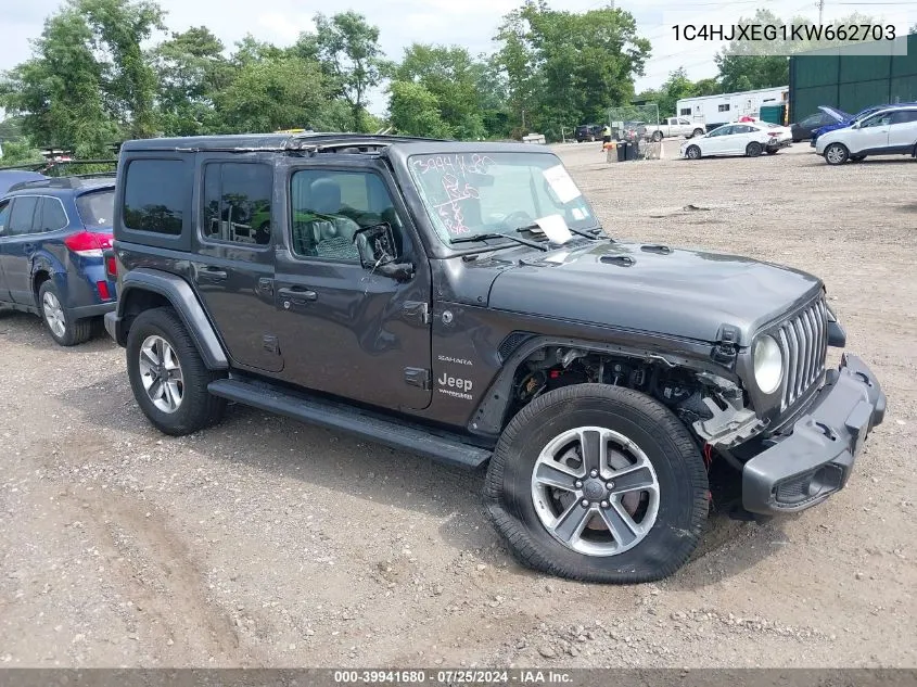 2019 Jeep Wrangler Unlimited Sahara 4X4 VIN: 1C4HJXEG1KW662703 Lot: 39941680