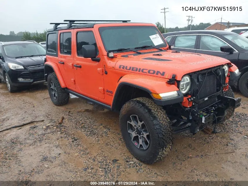 1C4HJXFG7KW515915 2019 Jeep Wrangler Unlimited Rubicon