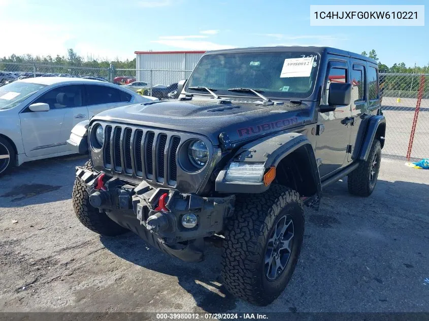 1C4HJXFG0KW610221 2019 Jeep Wrangler Unlimited Rubicon 4X4