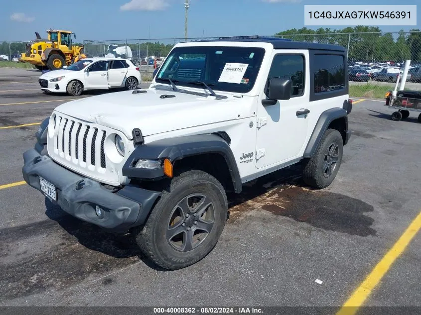 2019 Jeep Wrangler Sport VIN: 1C4GJXAG7KW546391 Lot: 40008362