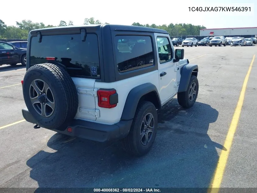 2019 Jeep Wrangler Sport VIN: 1C4GJXAG7KW546391 Lot: 40008362