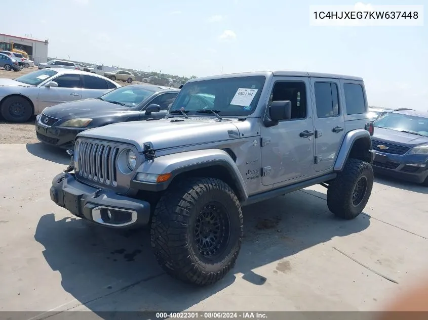 2019 Jeep Wrangler Unlimited Sahara VIN: 1C4HJXEG7KW637448 Lot: 40022301