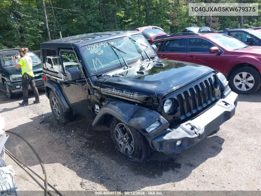 2019 Jeep Wrangler Sport VIN: 1C4GJXAG5KW679375 Lot: 40045735