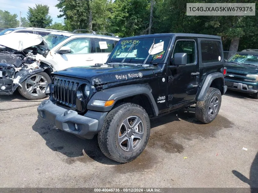 2019 Jeep Wrangler Sport VIN: 1C4GJXAG5KW679375 Lot: 40045735