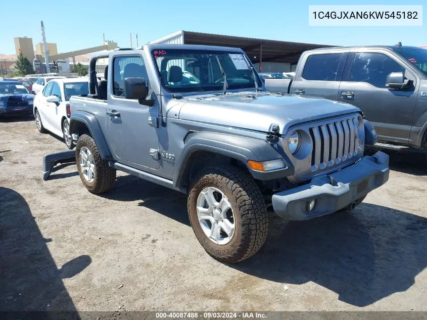 1C4GJXAN6KW545182 2019 Jeep Wrangler Sport S 4X4