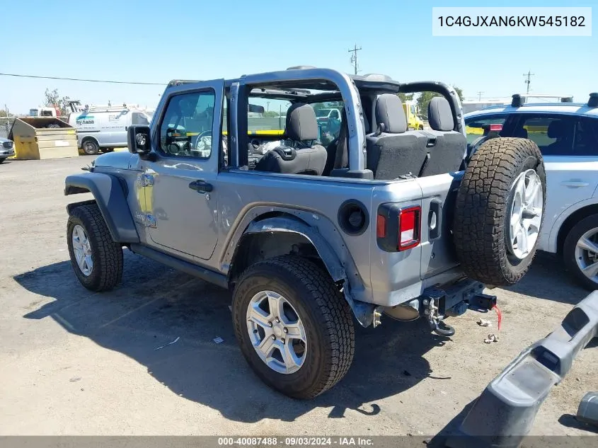 1C4GJXAN6KW545182 2019 Jeep Wrangler Sport S 4X4