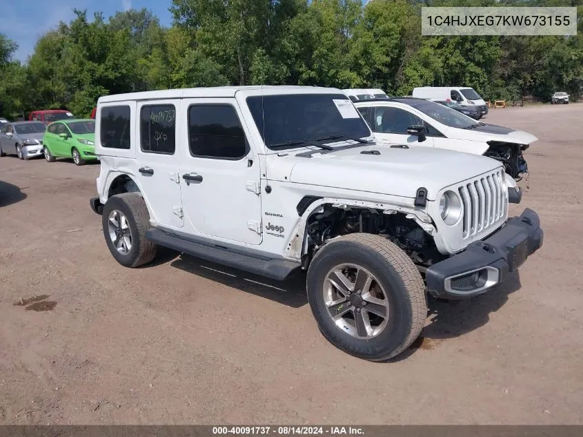 2019 Jeep Wrangler Unlimited Sahara VIN: 1C4HJXEG7KW673155 Lot: 40091737