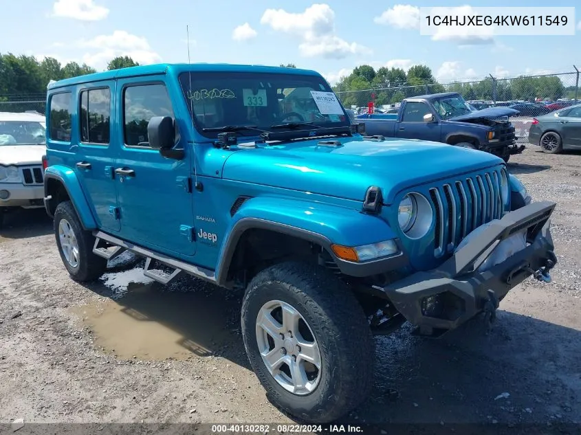 1C4HJXEG4KW611549 2019 Jeep Wrangler Unlimited Sahara