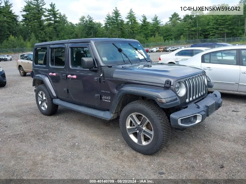 2019 Jeep Wrangler Unlimited Sahara 4X4 VIN: 1C4HJXEN5KW596042 Lot: 40140709